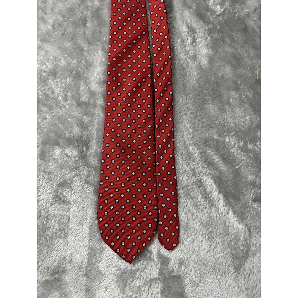 Ralph Lauren LRL Silk Tie Red Geometric Circles